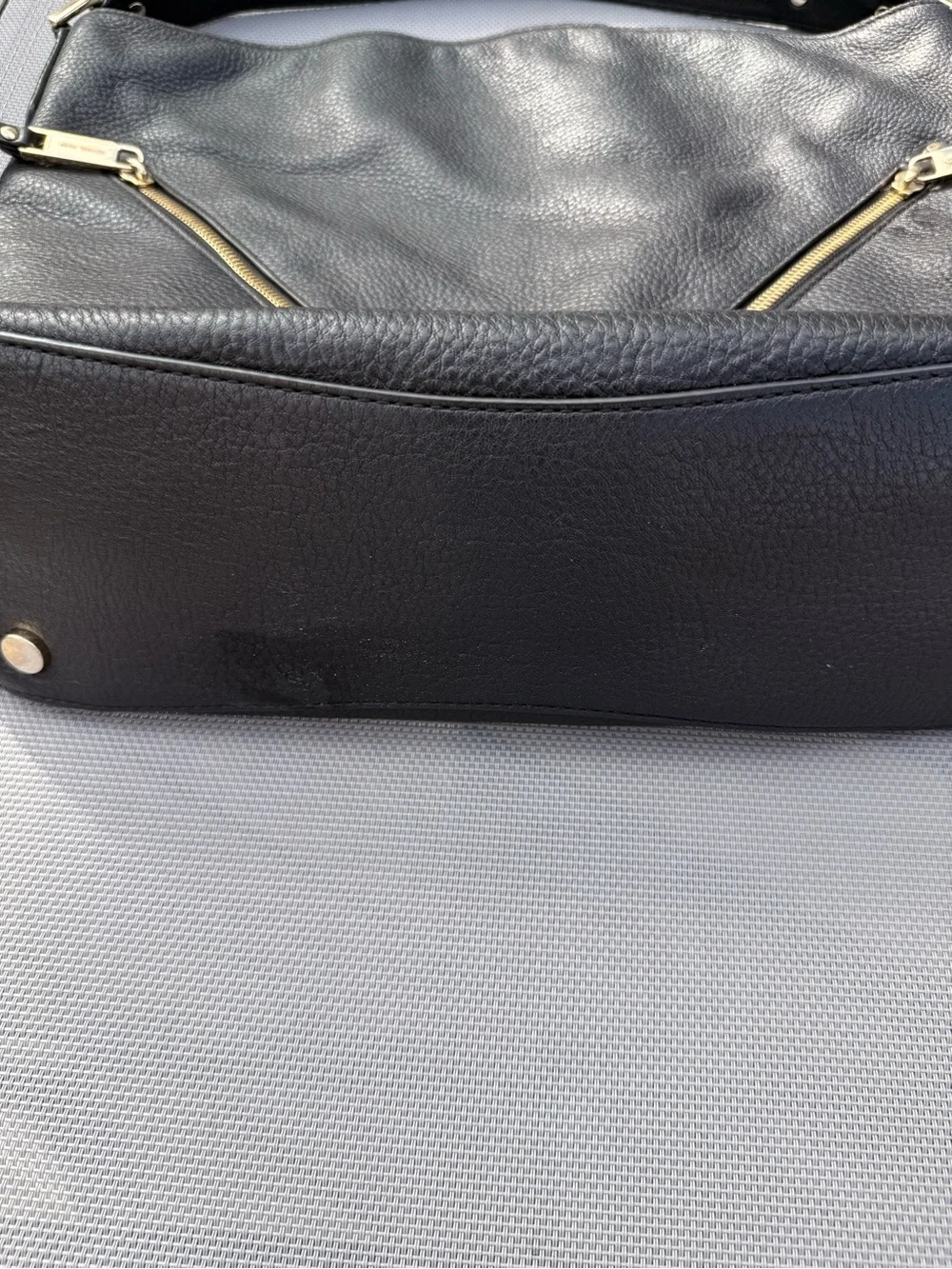 Michael Kors Evie Large Black Leather Hobo Bag with Gold Hardware